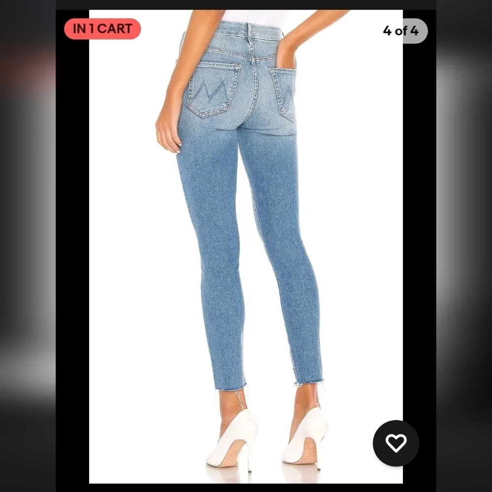 Mother High Waisted Looker Ankle Fray in Shoot To Thrill Size 24